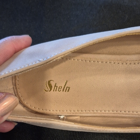 SHEIN Pale Pink Suede Embellished Loafers - Picture 2 of 10